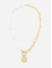Toniq Gold Baroque Pearl Linked Charm Party Chunky Necklace 
