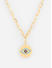 Toniq Gold Plated Evil Eye Pendant Linked Charm Chunky Party  Necklace For Women