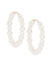 Toniq Gold and White Pearl Embellished Hoop Earrings For Women