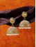 Ethinic Indian Traditional Gold  Pearl and CZ Diamond Embellished Jhumka Earrings For Women
