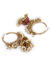 Ethnic Traditional Gold Plated Red Enamel Pearl embellished Hoop Jhumki Earrings For Women