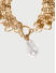Toniq Party Gold Plated Bold Baroque Pearl  Drop Trendy Beach Bracelet