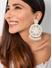 Fida White Handcrafted Trendy Seed Beaded Circle Taselled Drop Earrings For Women