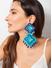 Fida Turquoise Blue Seed Beaded Trendy Drop Earrings For Women