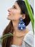 Fida Blue and White Seed Beaded Boho Earrings For Women
