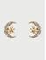 Toniq Gold CZ Stone Star & Moon Stud Earrings For Women