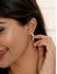 Toniq Gold Dazzling Stone Leaf Drop Earrings For Women