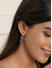 Toniq Gold & Navy Blue Birthstone Teardrop Earrings For Women