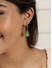 Toniq Gold & Olive Green Gem Stone Teardrop Earrings For Women