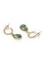 Toniq Gold & Olive Green Gem Stone Teardrop Earrings For Women