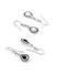 Toniq Set Of 2 Black & White Stone Teardrop Casual Earrings For Women