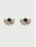 Toniq Gold & Black Stone Half Circle Dainty Stud Earrings For Women