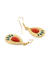 Toniq Gold & Maroon Stone Embellished Teardrop Earrings For Women