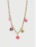 Toniq Minimalist Gold & Multicolor Beaded Daisy  Y2K Charm Necklace For Women