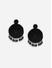 Fida Black Handcrafted Trendy Seed Beaded Circle Taselled Drop Earrings For Women