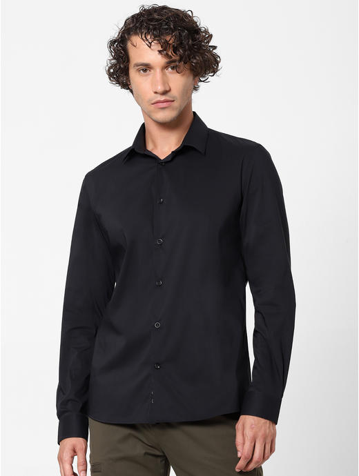 Black Slim Fit Formal Shirt