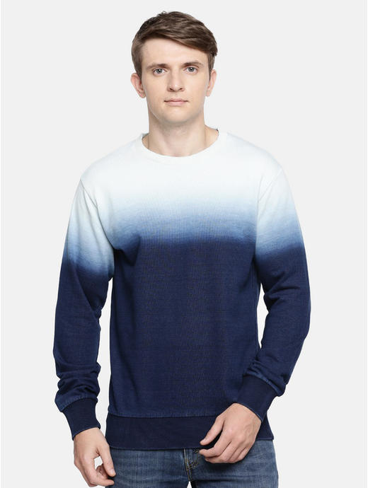 Indigo Colourblock Straight Fit Sweatshirt
