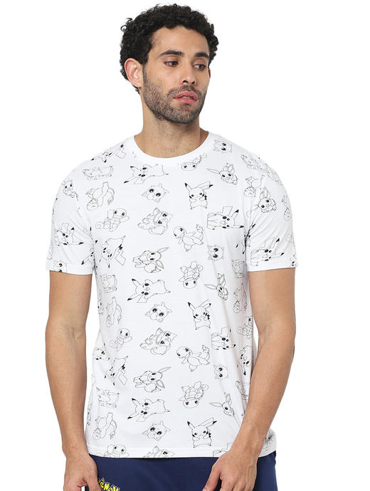 Pokemon White Printed Tshirt 
