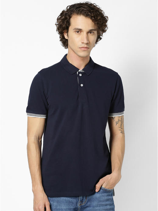 100% Cotton Navy Polo T-Shirt
