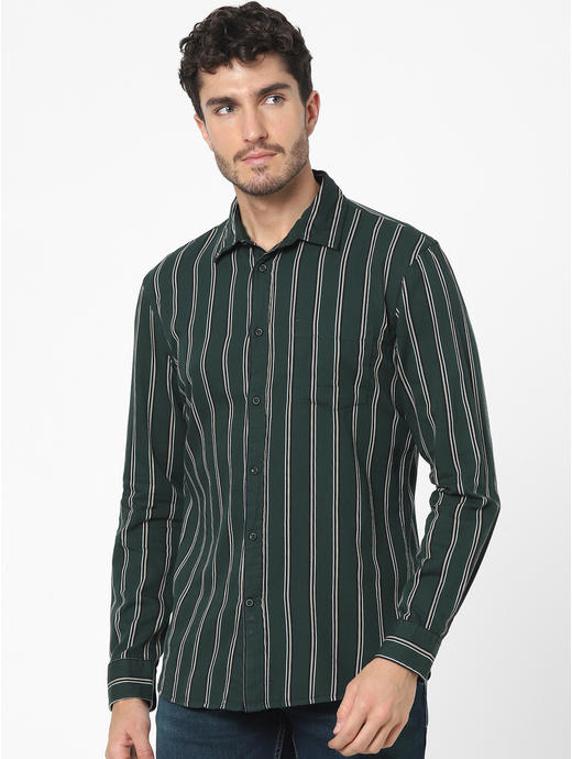 Hugo Boss Stripe Shirt brown-black striped pattern casual look Fashion Shirts Stripe Shirts 