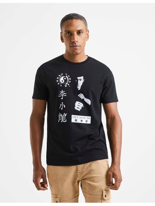 Black Bruce Lee Print Tshirt