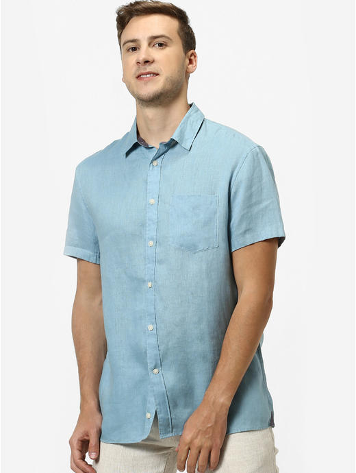 100% Linen Turquoise Shirt