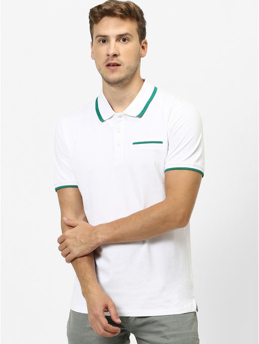 100% Cotton White Polo T-Shirt