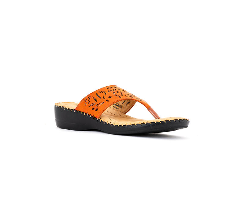 Softouch Orange Heel Slip On Sandal for Women