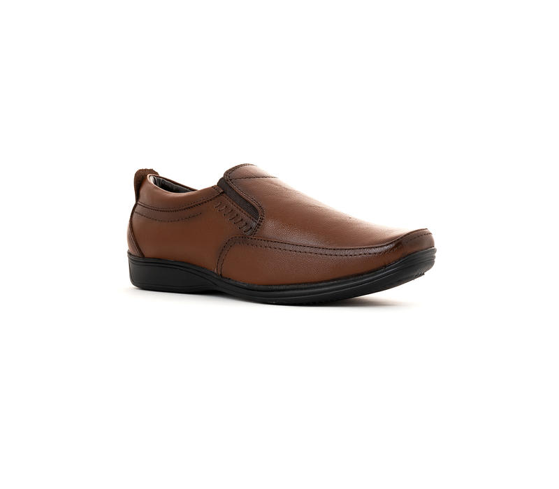 Khadim Tan Leather Slip On Formal Shoe for Men