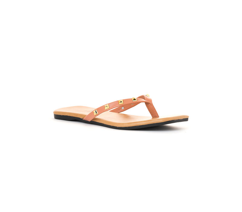 Cleo Pink Flat Slip On Sandal for Women