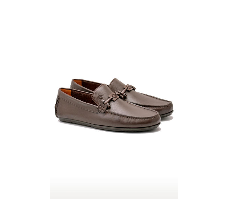 Ruosh Men Brown Solid Leather Loafers
