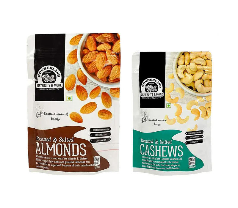 Roasted & Salted Almonds 200gm + Roasted & Salted Cashews 100gm