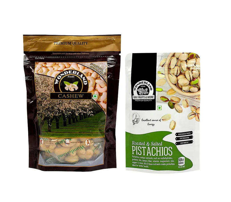Raw Cashews 200gm + Roasted & Salted Pistachios 100gm
