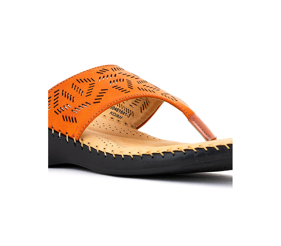 Softouch Orange Heel Slip On Sandal for Women