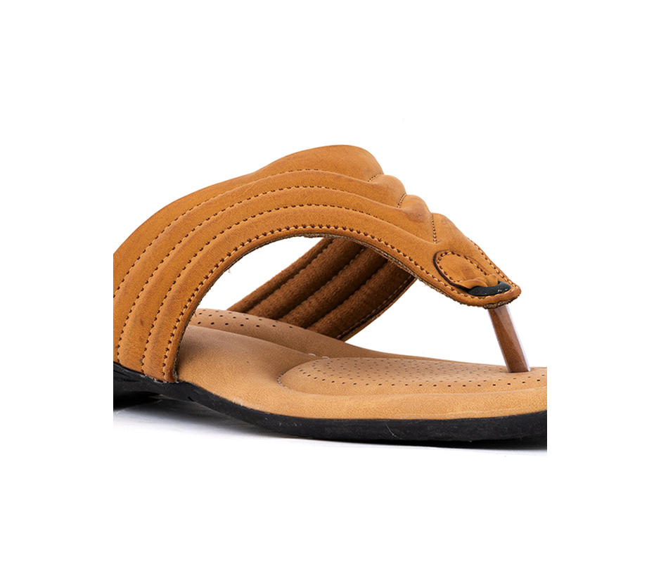 Softouch Tan Brown Flat Slip On Sandal for Women
