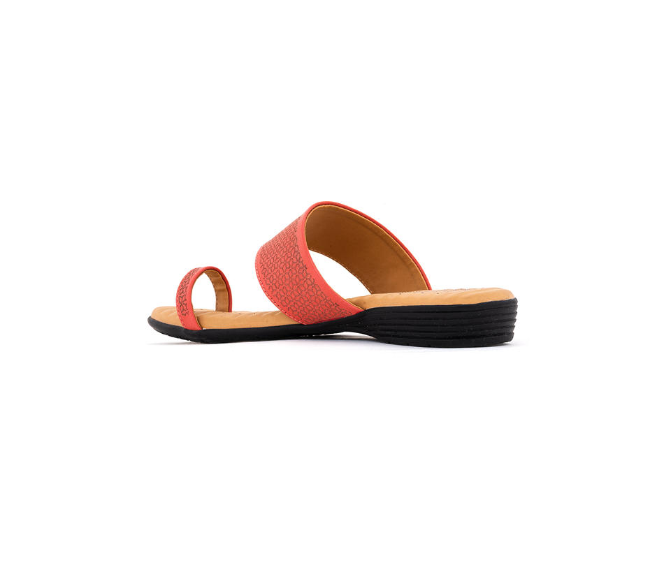 Softouch Peach Pink Flat Slip On Sandal for Women