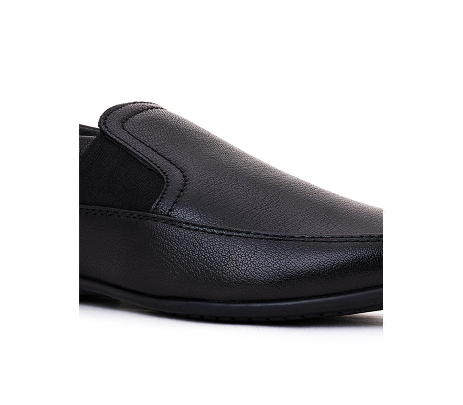 British Walkers Black Leather Slip-On Formal Shoe for Men 
