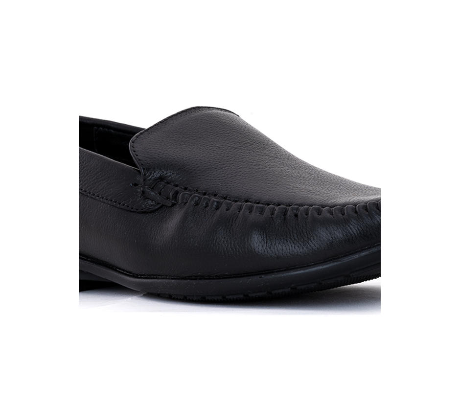 British Walkers Black Leather Slip-On Formal Shoe for Men