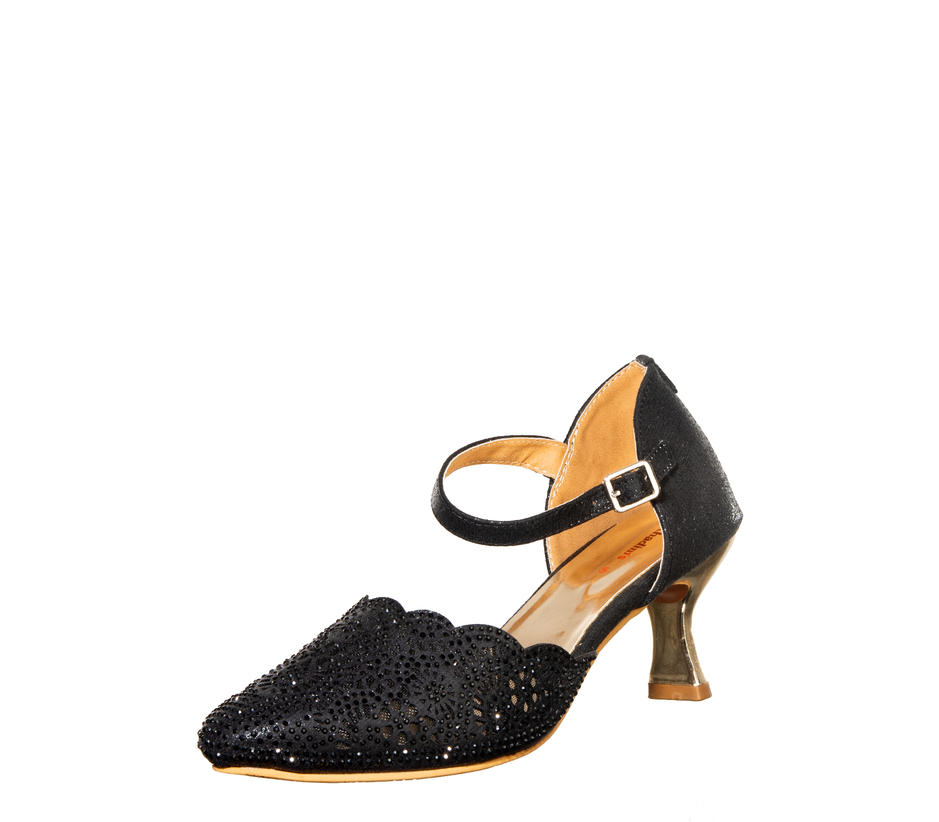 Khadim Black D'Orsay Heel Sandal for Women
