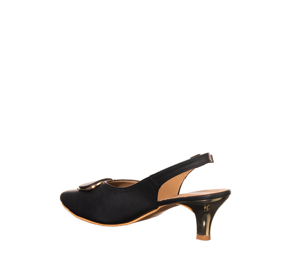 Cleo Black Casual Heel Sandal for Women