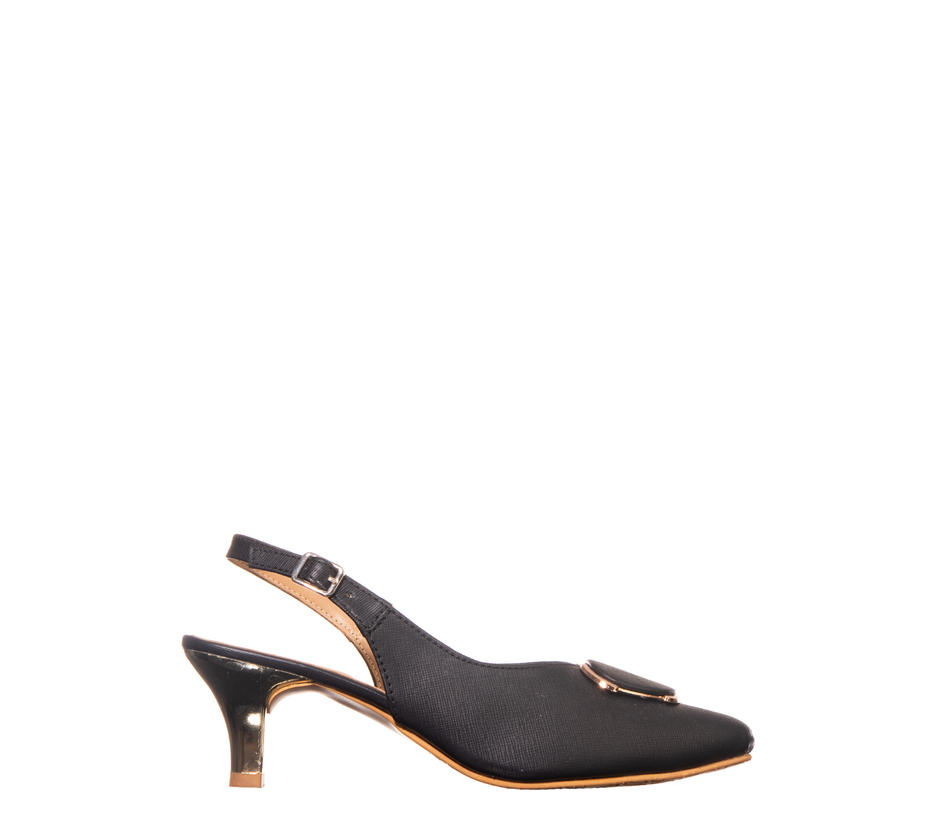 Cleo Black Casual Heel Sandal for Women
