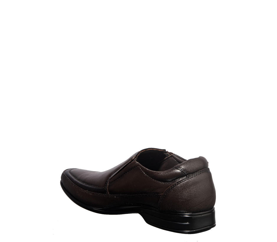 British Walkers Brown Leather Slip On Formal Shoe for Men