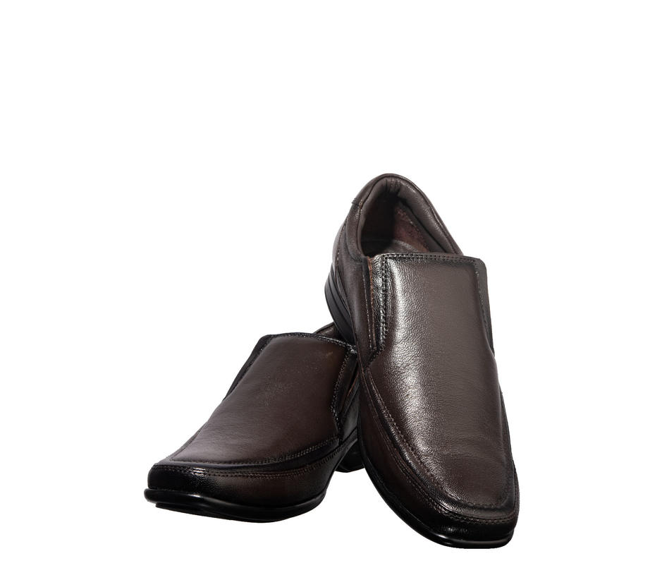 British Walkers Brown Leather Slip-On Formal Shoe for Men 