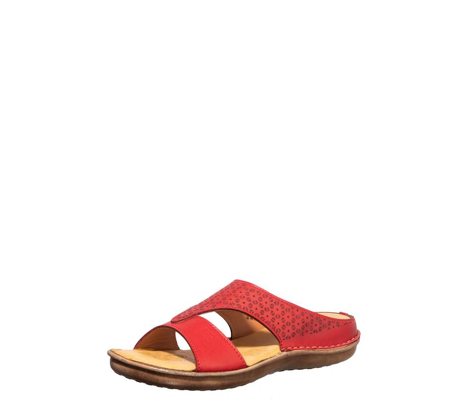 Softouch Red Casual Mule Flats for Women 