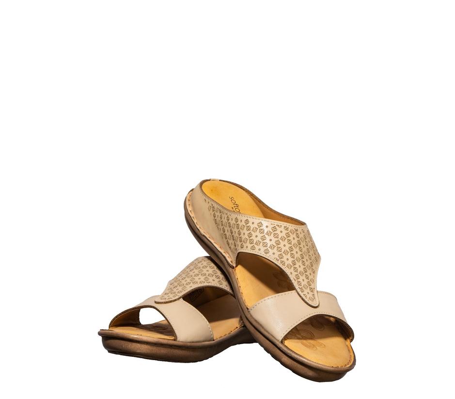 Softouch Beige Casual Mule Flats for Women 