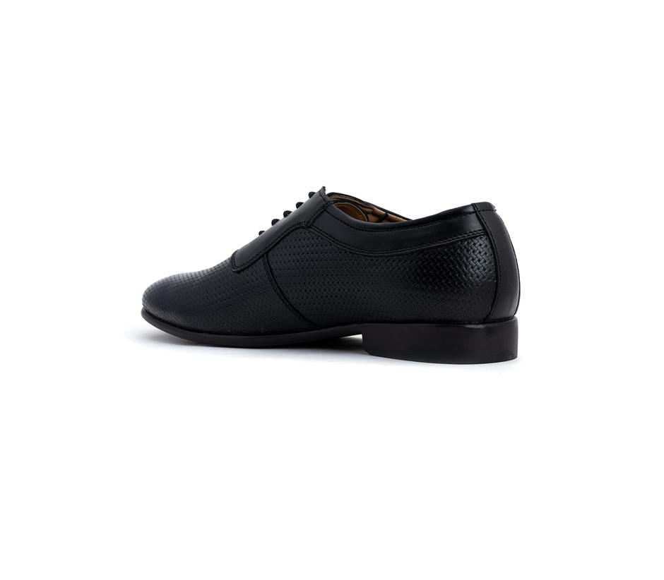 Lazard Black Leather Oxford Formal Shoe for Men