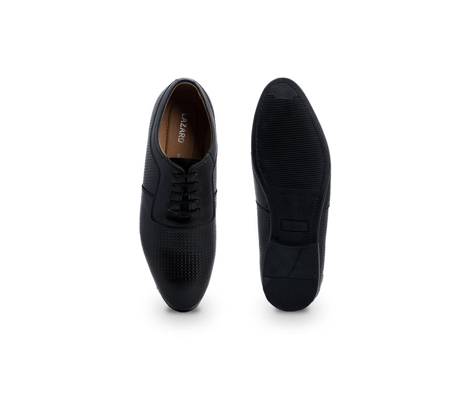 Lazard Black Leather Oxford Formal Shoe for Men