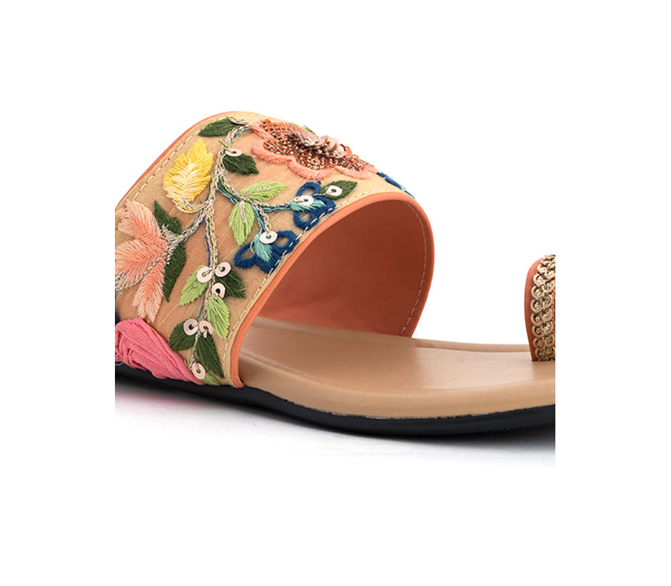 Khadim Peach Flat Slip On Sandal for Women