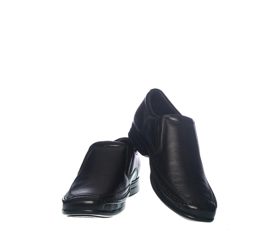 British Walkers Men Black Slip-On Formal Shoe 