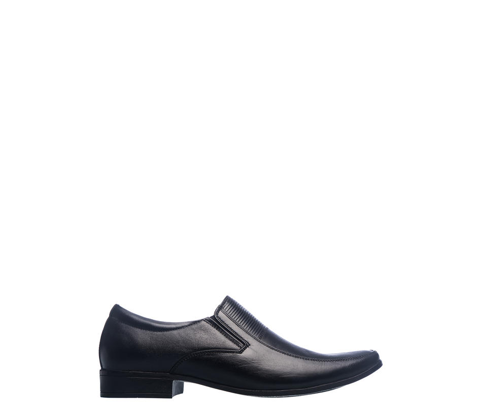 Lazard Black Leather Slip On Formal Shoe for Men